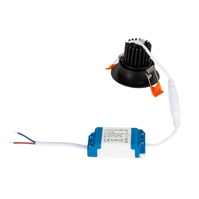 Image of Round Expert Colour 3W COB LED Adjustable Downlight Cutout 55mm