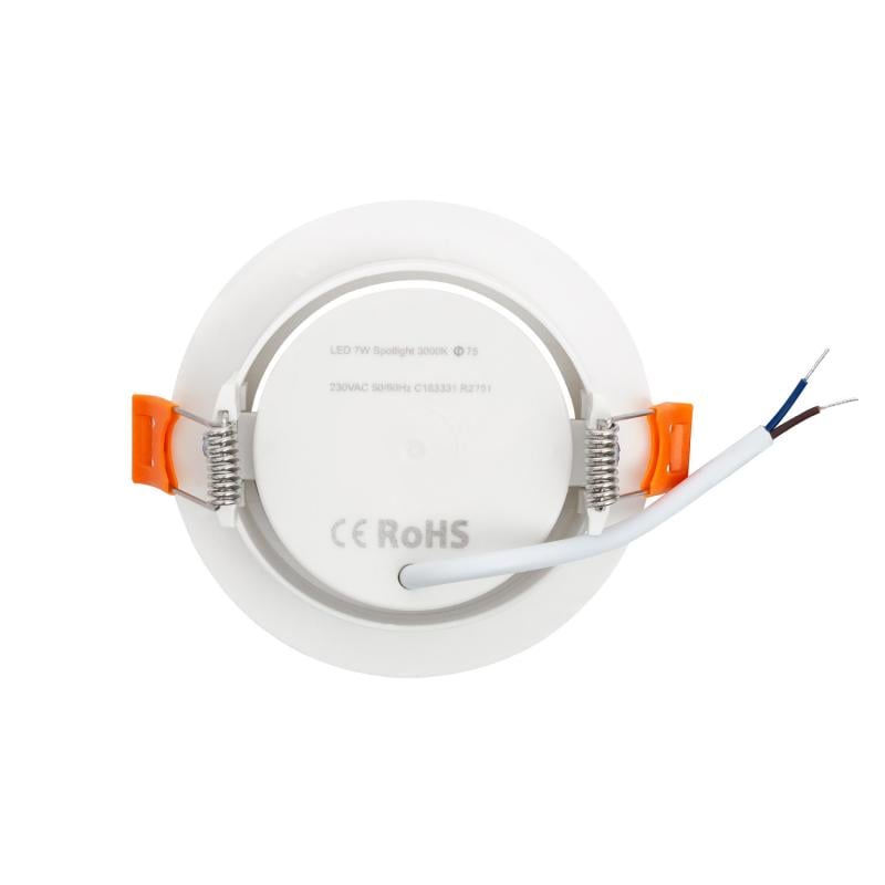 Image of Round Solid 7W Warm White COB LED Adjustable Downlight Cutout 75mm