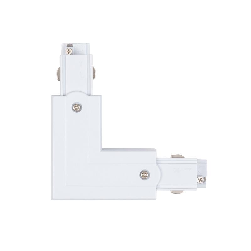 Three Circuit Track Light Right Side L Shaped Connector - White ...