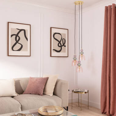 Image of Edit Baudelaire Glass 3 Light Cluster Ceiling Pendant