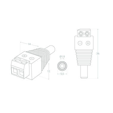 Image of DC Male Jack Connector