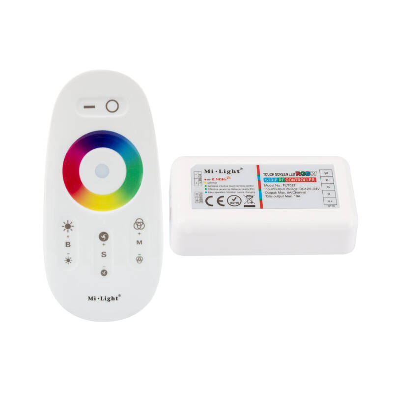 Image of RGBW 12/24V LED Tactile Controller With RF Remote Control Dimmer