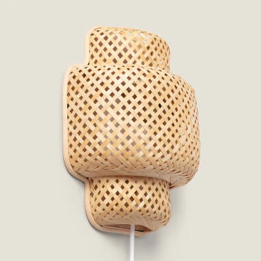 Edit Nagua Bamboo Flush Wall Light with Plug