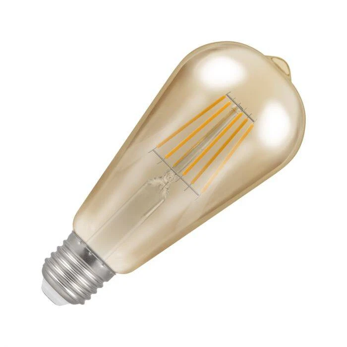 Image of Crompton 7.5W Very Warm White Dimmable LED Decorative Filament Squirrel Cage Bulb