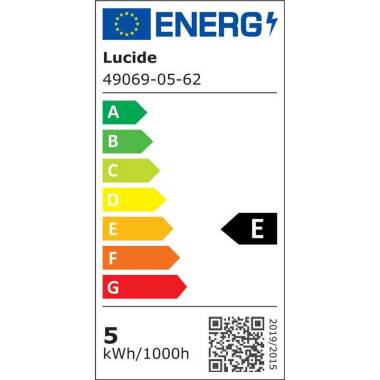Image of Lucide 5W LED Dimmable Amber Decorative Filament 95mm Globe Bulb - Screw Cap