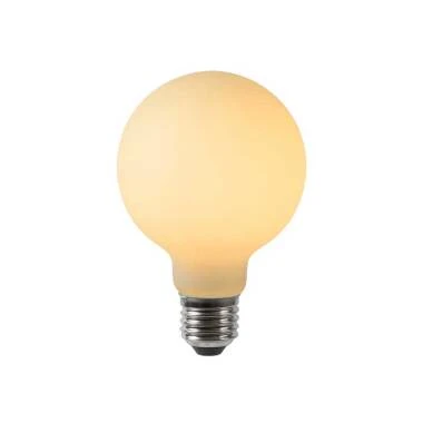 Lucide 5W Dimmable LED Opal Decorative Filament 80mm Globe Bulb - Screw Cap