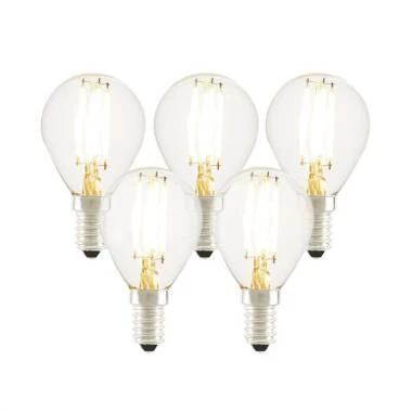 Tagra 4W Dimmable LED Decorative Filament Golf Ball Bulb - Small Screw Cap - Pack of 5