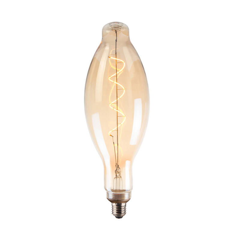 Image of 4W Amber LED Dimmable Decorative Filament Large Candle Bulb - Screw Cap