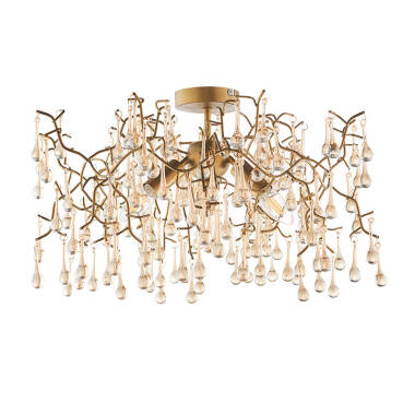 Image of Luxia Rain Glass Semi-Flush Ceiling Light