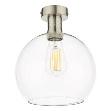 Image of Dar Emerson Semi Flush Light With Round Clear Glass