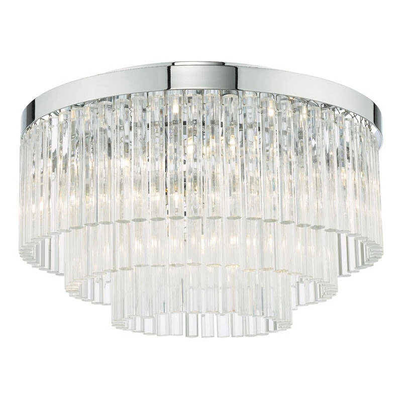 Image of Dar Logan Flush Ceiling Light