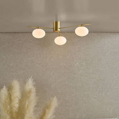 Image of Dar Jasper 3 Light Flush Ceiling Light