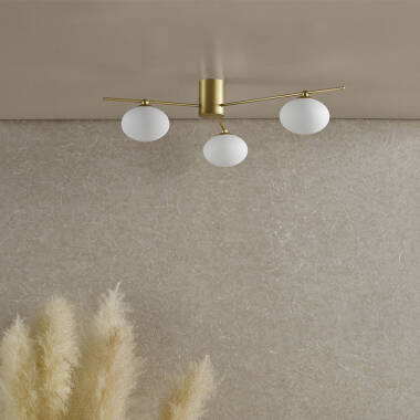 Image of Dar Jasper 3 Light Flush Ceiling Light