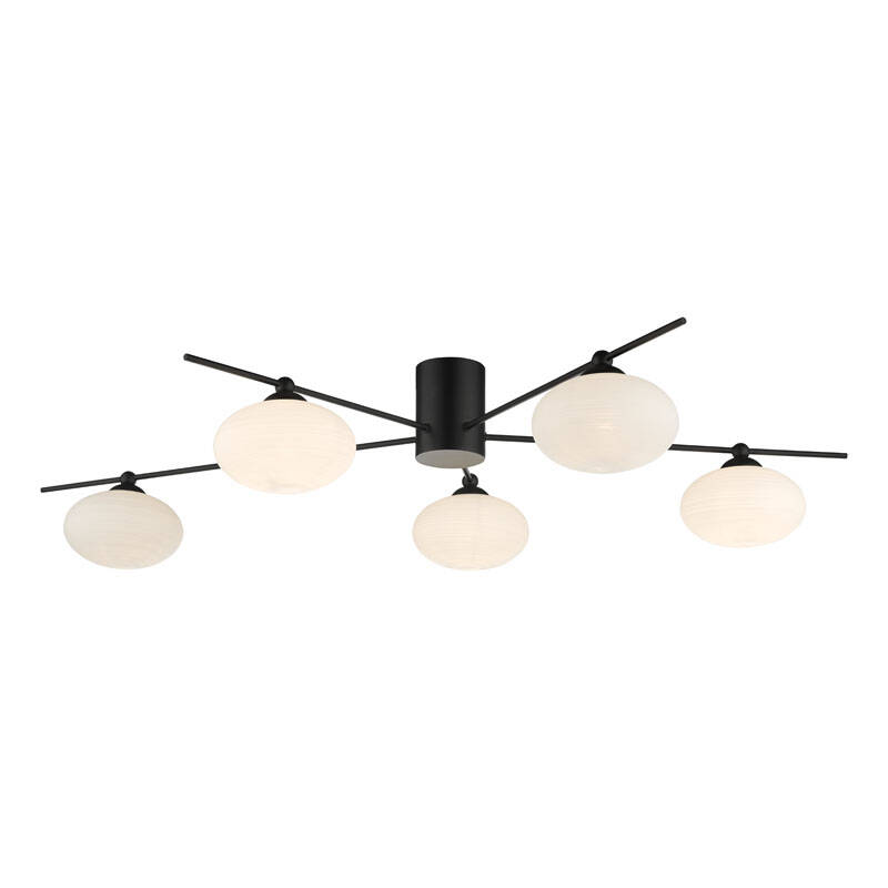 Image of Dar Jasper 5 Arm Semi-Flush Ceiling Light