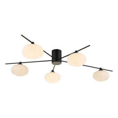 Image of Dar Jasper 5 Arm Semi-Flush Ceiling Light