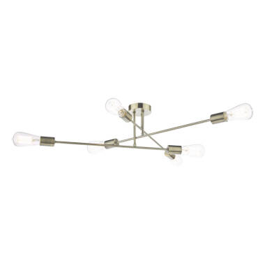 Image of Dar Neve 6 Light Semi-Flush Ceiling Light
