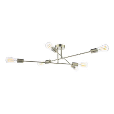 Image of Dar Neve 6 Light Semi-Flush Ceiling Light