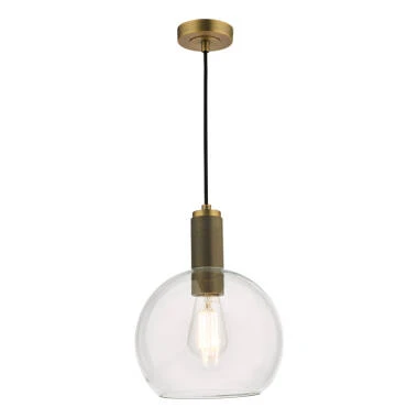 Dar Nikolas Clear Glass Globe Ceiling Pendant Light