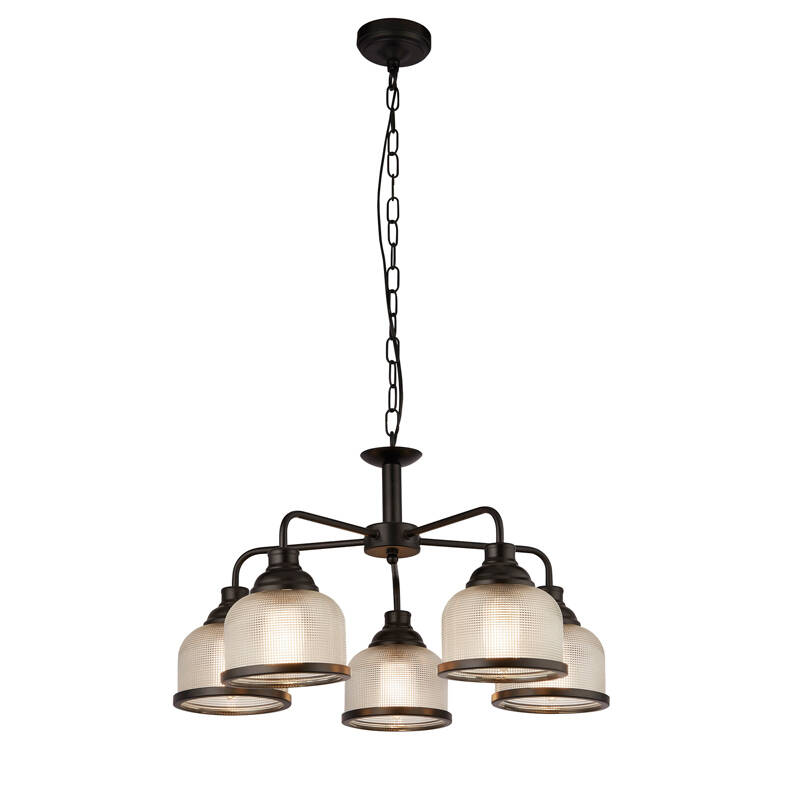 Image of Searchlight Highworth 5 Arm Glass Ceiling Pendant Light