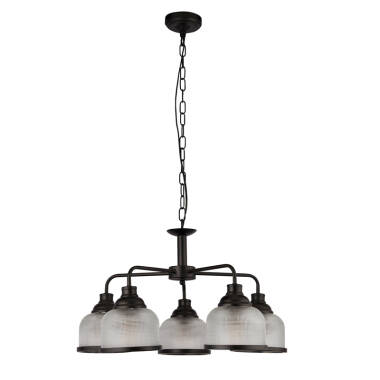 Image of Searchlight Highworth 5 Arm Glass Ceiling Pendant Light