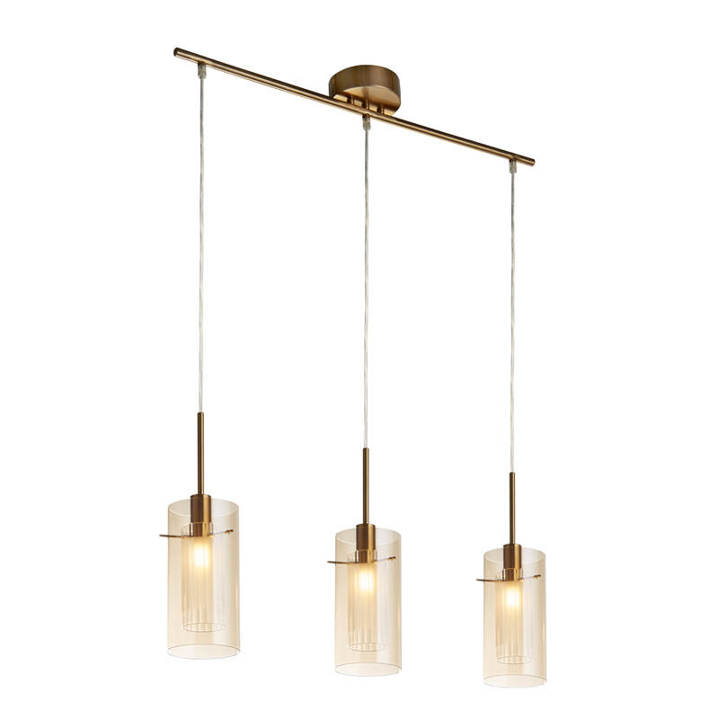 Image of Searchlight Duo III Champagne Glass 3 Light Bar Ceiling Pendant Light