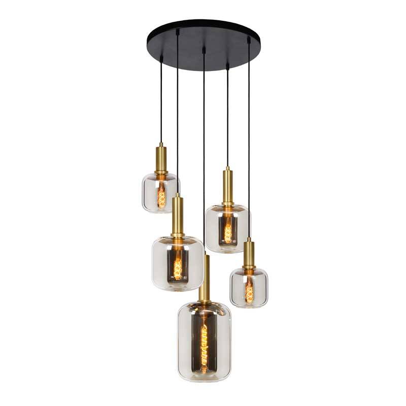 Image of Lucide Joanet 5 Light Glass Cluster Ceiling Pendant