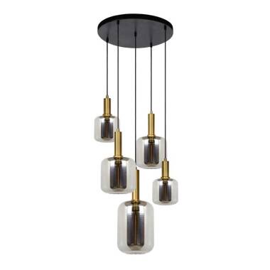 Image of Lucide Joanet 5 Light Glass Cluster Ceiling Pendant