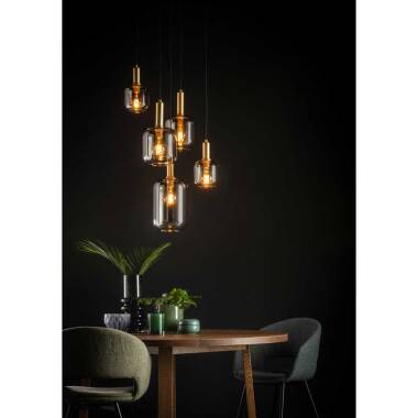 Image of Lucide Joanet 5 Light Glass Cluster Ceiling Pendant