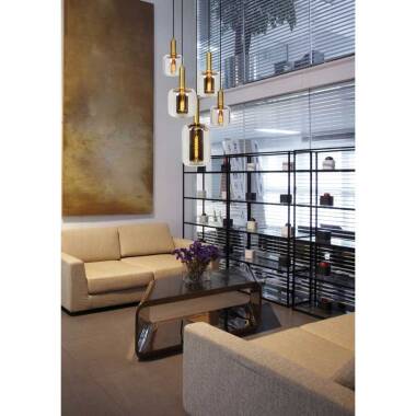 Image of Lucide Joanet 5 Light Glass Cluster Ceiling Pendant