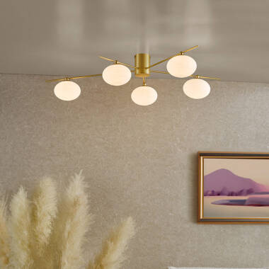 Image of Dar Jasper 3 Light Flush Ceiling Light