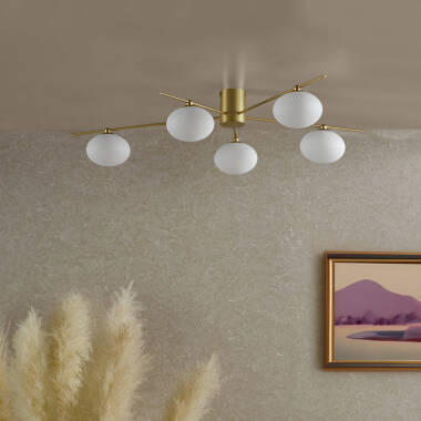 Image of Dar Jasper 3 Light Flush Ceiling Light