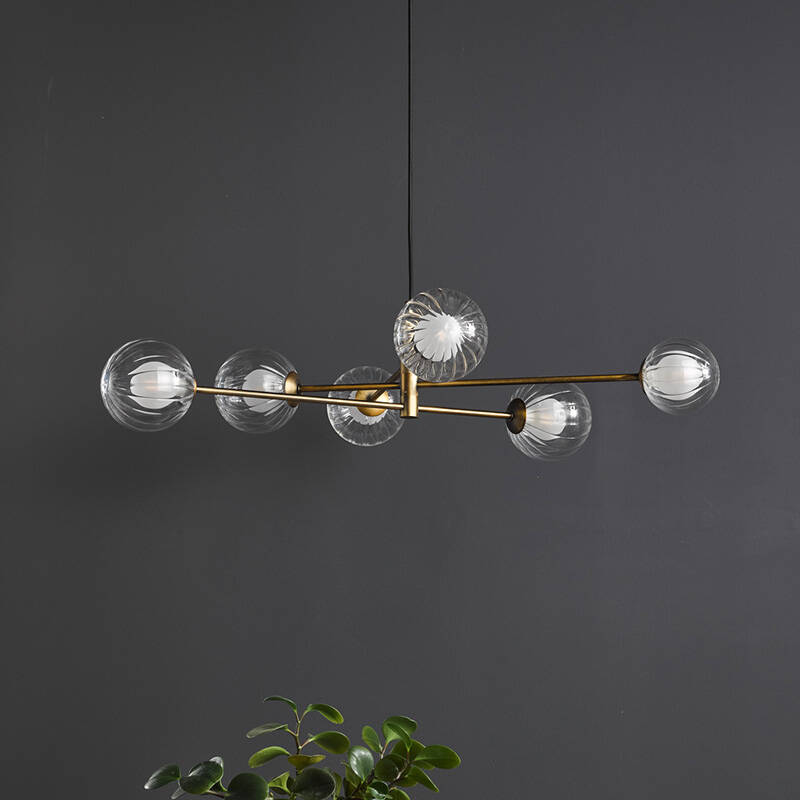 Image of Dar Vignette 6 Arm Ceiling Pendant Light