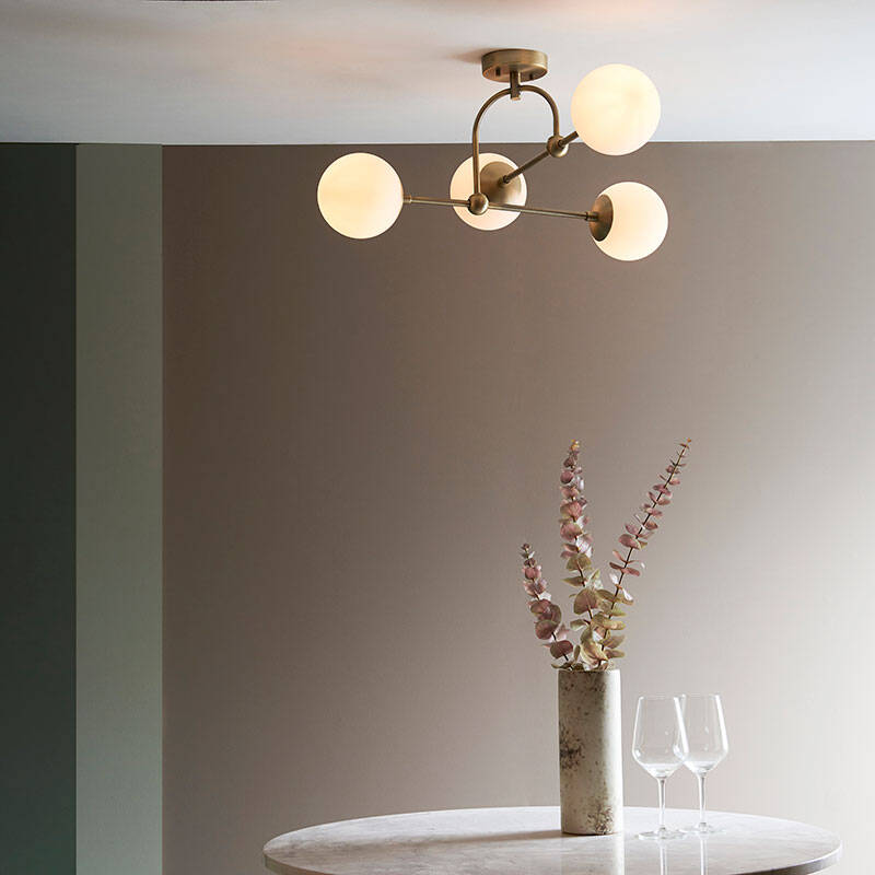 Image of Luxia Greenwich 4 Light Semi-Flush Ceiling Light