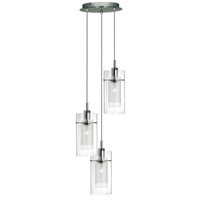 Image of Searchlight Duo III Champagne Glass 3 Light Cluster Ceiling Pendant