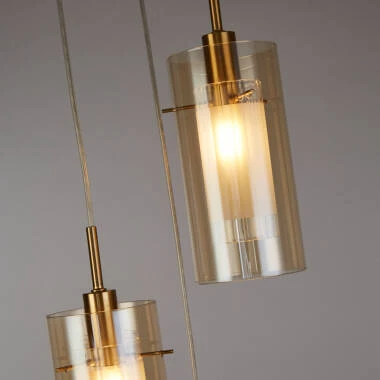 Image of Searchlight Duo III Champagne Glass 3 Light Cluster Ceiling Pendant