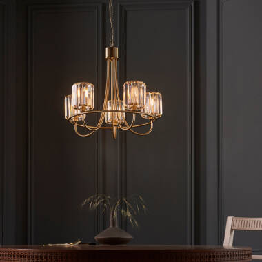 Image of Luxia Bristol 5 Light Glass Chandelier