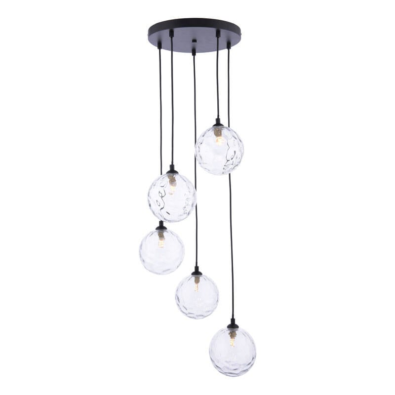 Image of Dar Federico 5 Light Clear Glass Cluster Pendant