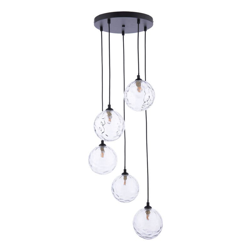 Image of Dar Federico 5 Light Clear Glass Cluster Pendant