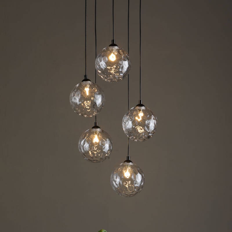 Image of Dar Federico 5 Light Clear Glass Cluster Pendant