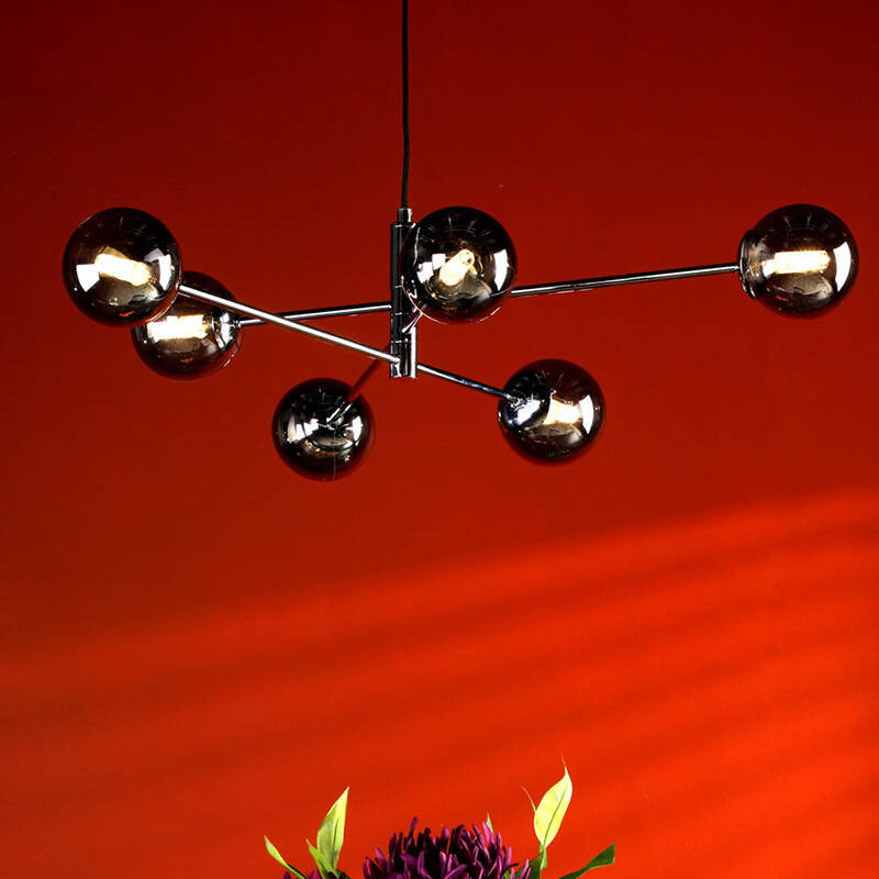 Image of Dar Vignette 6 Arm Ceiling Pendant Light