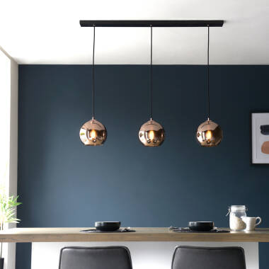Image of Luxia Foxhill 3 Light Glass Bar Pendant Light