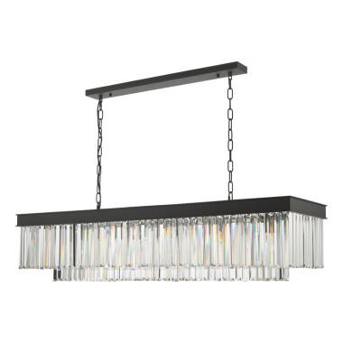 Image of Dar Celeus 6 Light Crystal Bar Pendant Light