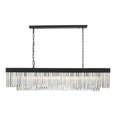Image of Dar Celeus 6 Light Crystal Bar Pendant Light