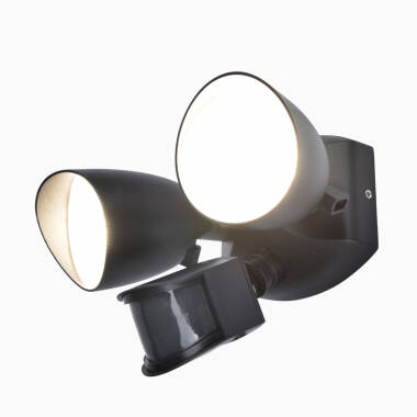 Lutec Shrimp 23.5W LED Twin Outdoor Spotlight with PIR Sensor