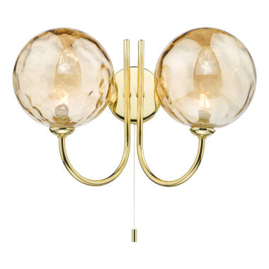 Dar Jared 2 Light Wall Light With Champagne Glass