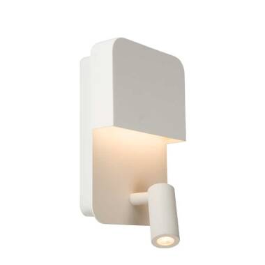 Lucide Boxer Wall Light with LED Reading Light and USB Charging Port