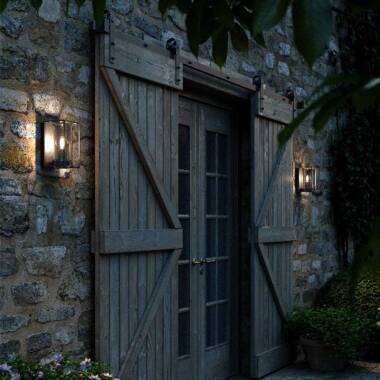 Image of Nordlux Griffin Half Lantern Outdoor Wall Light