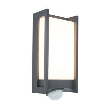 Lutec Qubo LED Outdoor Flush Wall Light with PIR Sensor