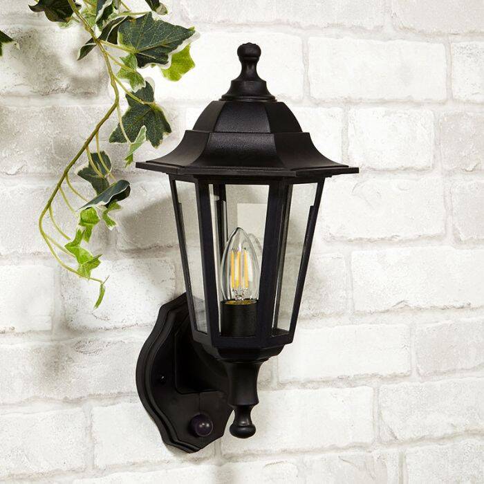 Image of Searchlight Garrett Coach Lantern Outdoor Wall Light with PIR Sensor