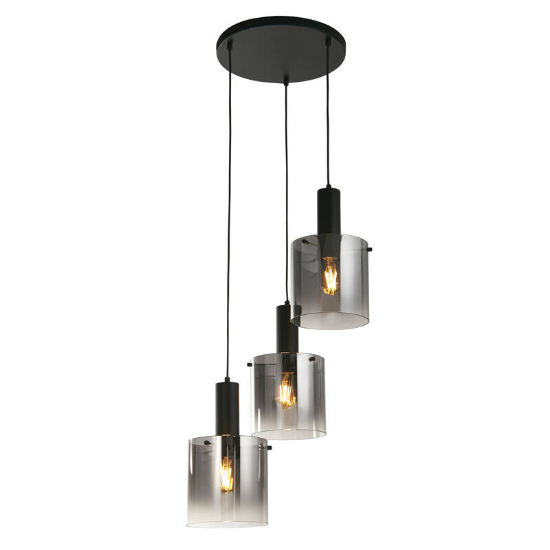 Image of Searchlight Sweden Smoked Glass 3 Light Cluster Ceiling Pendant